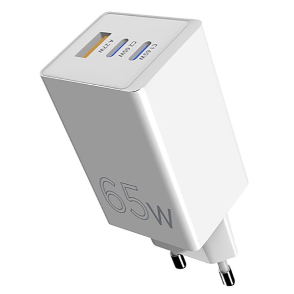 Фото - Мережевий зарядний пристрій Sigma mobile X-power 65W GaN, PD, QC (2xUSB-C + 1xUSB-A) White (PS65-01)